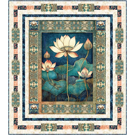 Pond Beauty Lotus Panel Wall Quilt